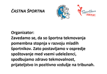 Častna športna - ORGANIZATOR
