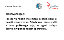 Častna športna - TRENER